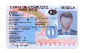 Angola driver license Psd Template