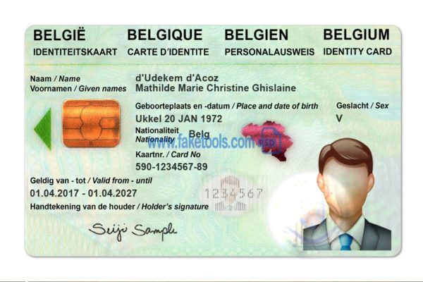 Belgium driver license Psd Template