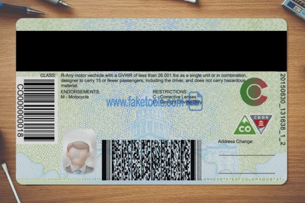 Colorado driver license Psd Template