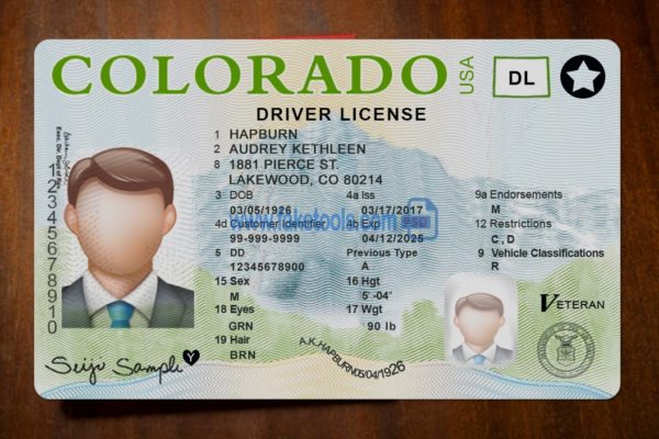 Colorado driver license Psd Template