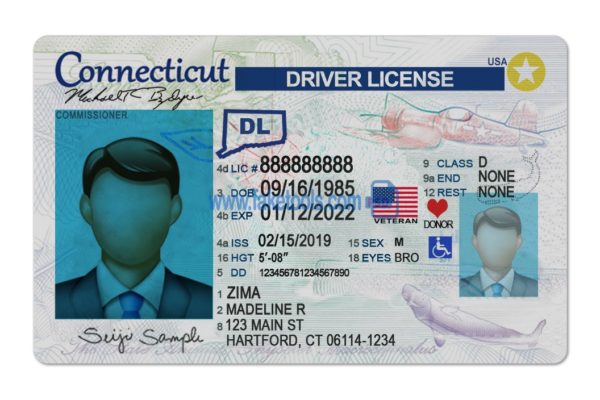 Connecticut driver license Psd Template