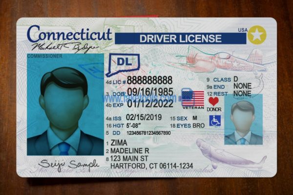 Connecticut driver license Psd Template