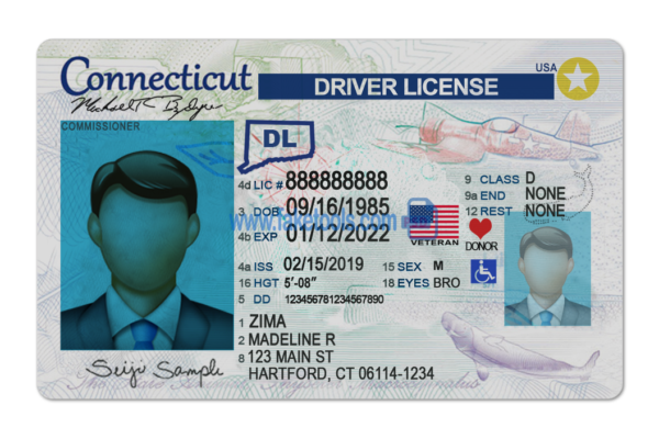 Connecticut driver license Psd Template