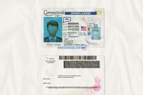 Connecticut driver license Psd Template