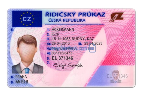 Czech Republic driver license Psd Template