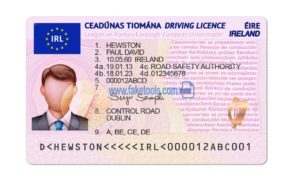 Ireland driver license Psd Template