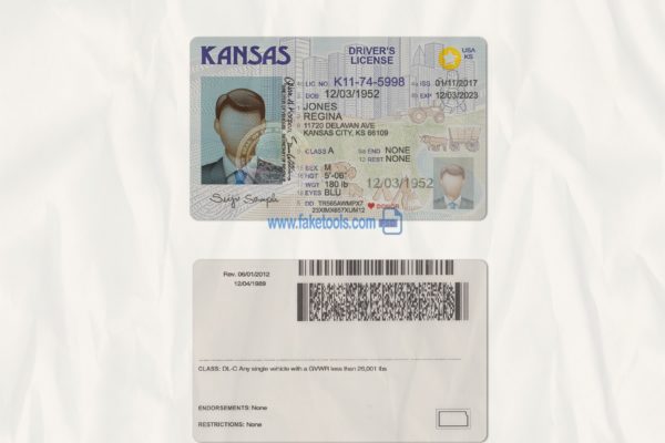 Kansas driver license Psd Template