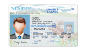 Maine driver license Psd Template