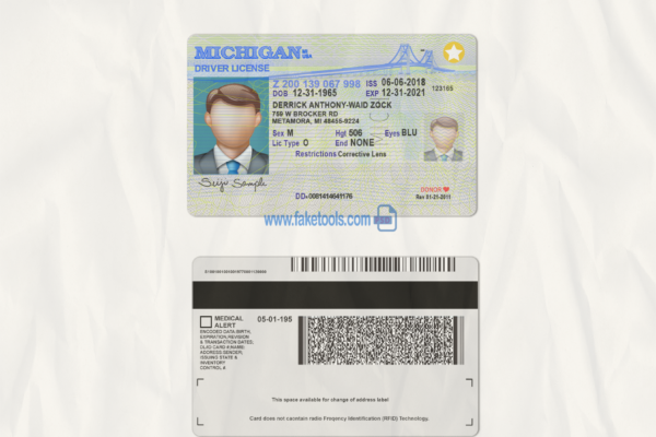 Michigan driver license Psd Template