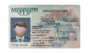 Mississippi driver license Psd Template