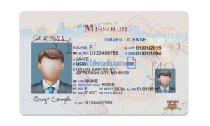 Missouri driver license Psd Template