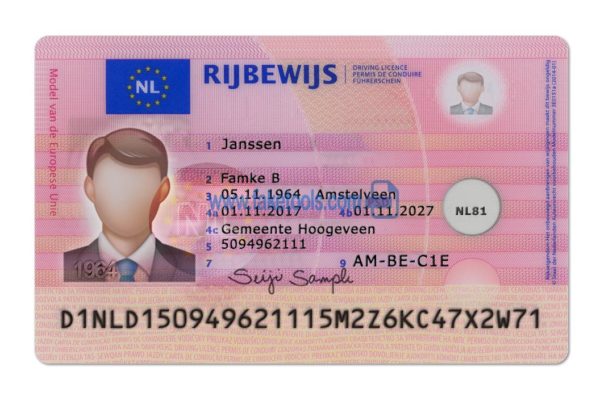 Netherlands driver license Psd Template