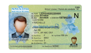 Nova Scotia driver license Psd Template