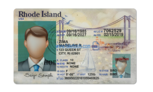 Rhode Island driver license Psd Template