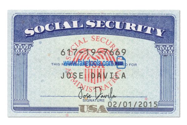 USA Social Security Card psd Template: SSN Psd Template