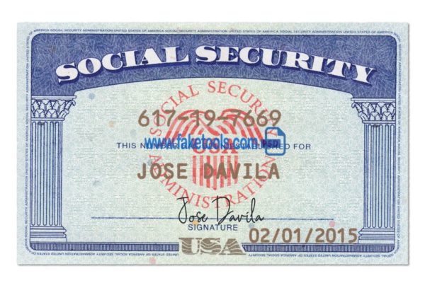 USA Social Security Card psd Template: SSN Psd Template