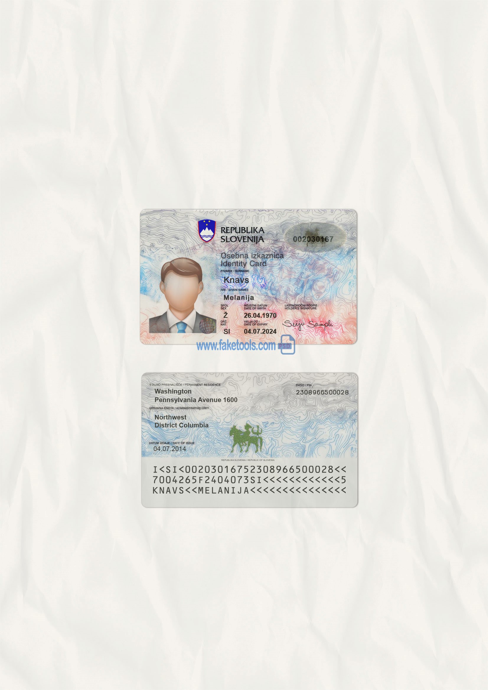 Slovenia ID Card Psd Template