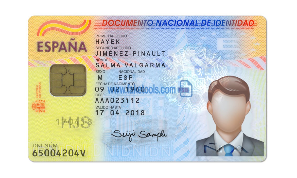 Spain ID Card Psd Template V2