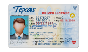 Texas driver license Psd Template