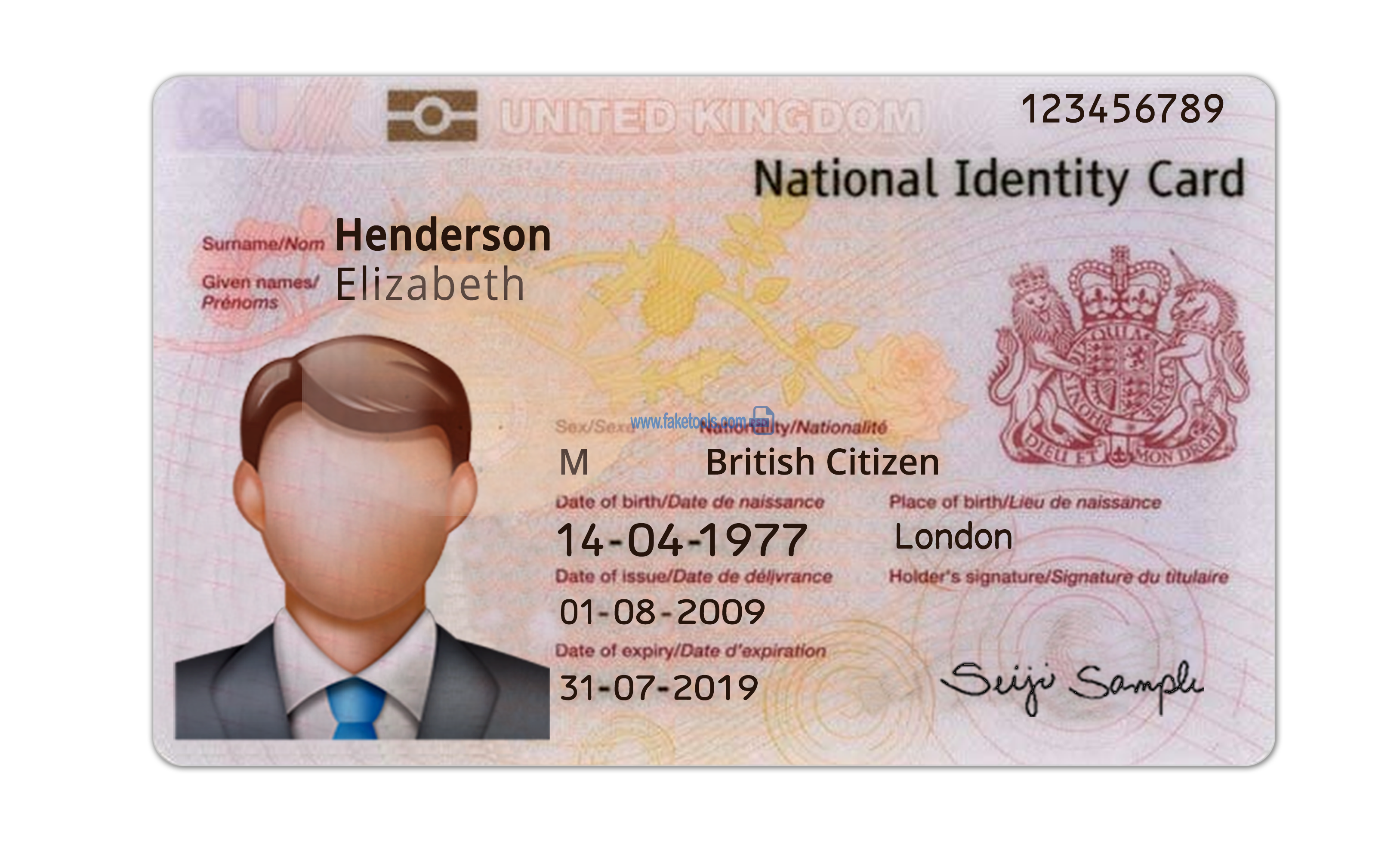 UK ID Card Psd Template