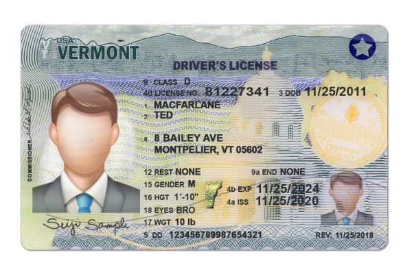 VT driver license new 1